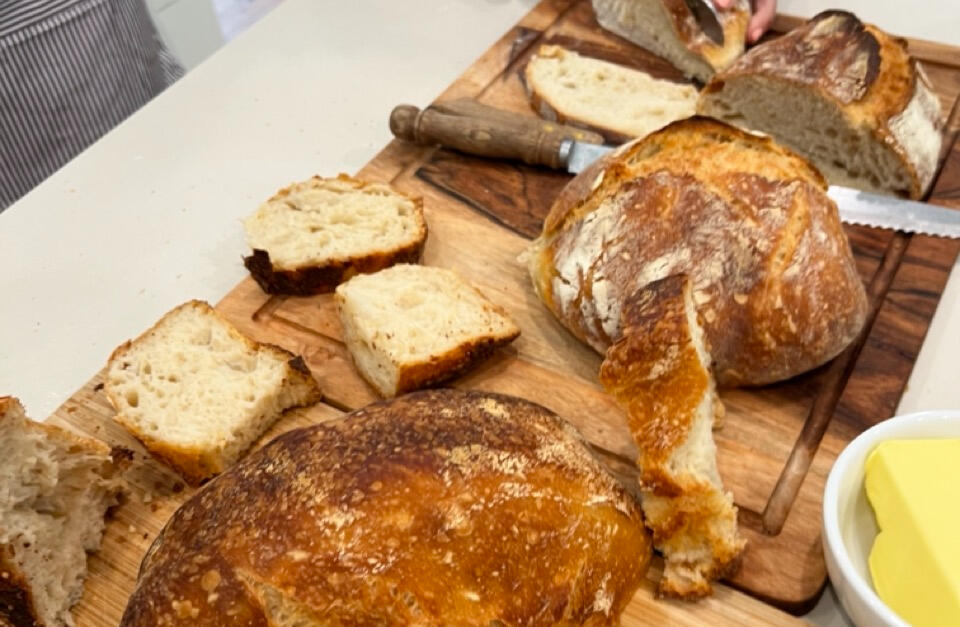 Fresh sourdough bread at Berry Sourdough Workshop